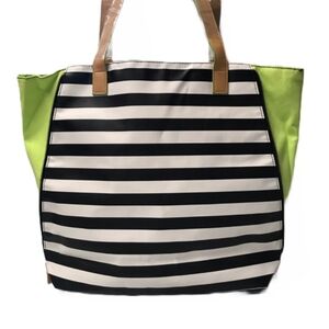 DSW STRIPED VINYL SHOPPING/BEACH TOTE BAG